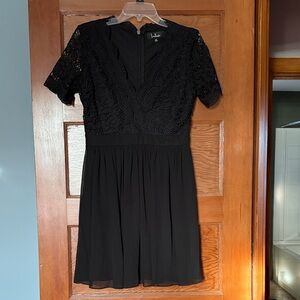 Lulu's Elegant Black Lace Mini Dress